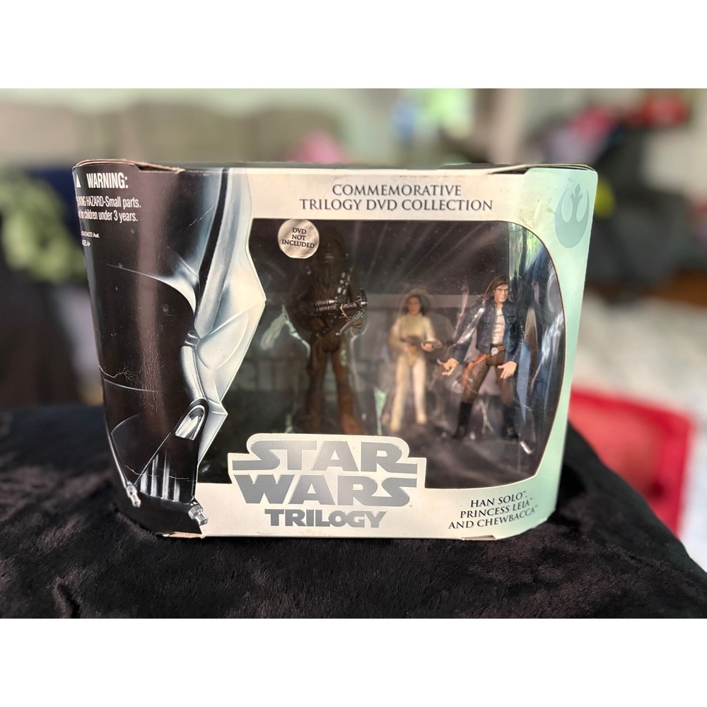 Star Wars Trilogy Commemorative Figures Han Solo Princess Leia Chewbacca 2004